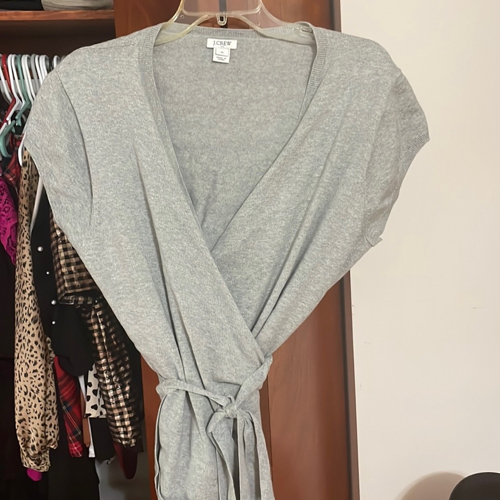 J Crew gently worn XL short sleeve wrap sweater